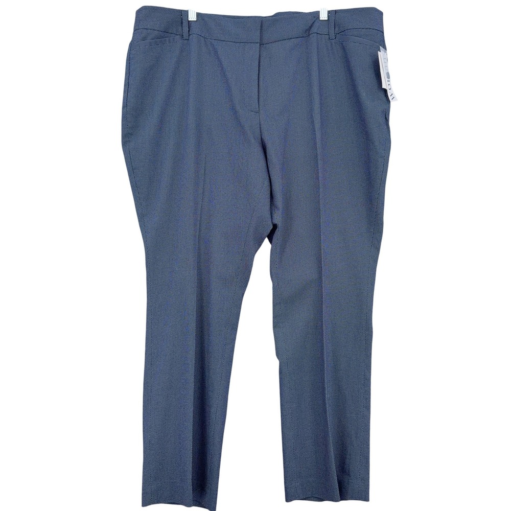 Amanda + Chelsea Contemporary Pant Women 22W Cotton Blend Navy White